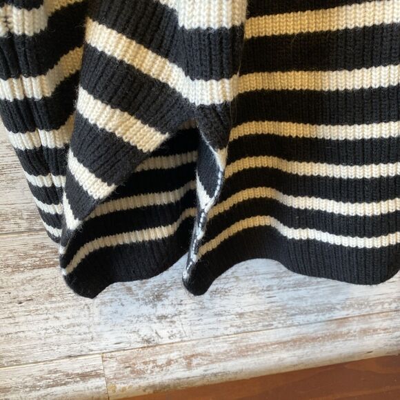 H&M Rib Knit Half Zip Sweater Black And White Striped Size Large - Picture 5 of 5